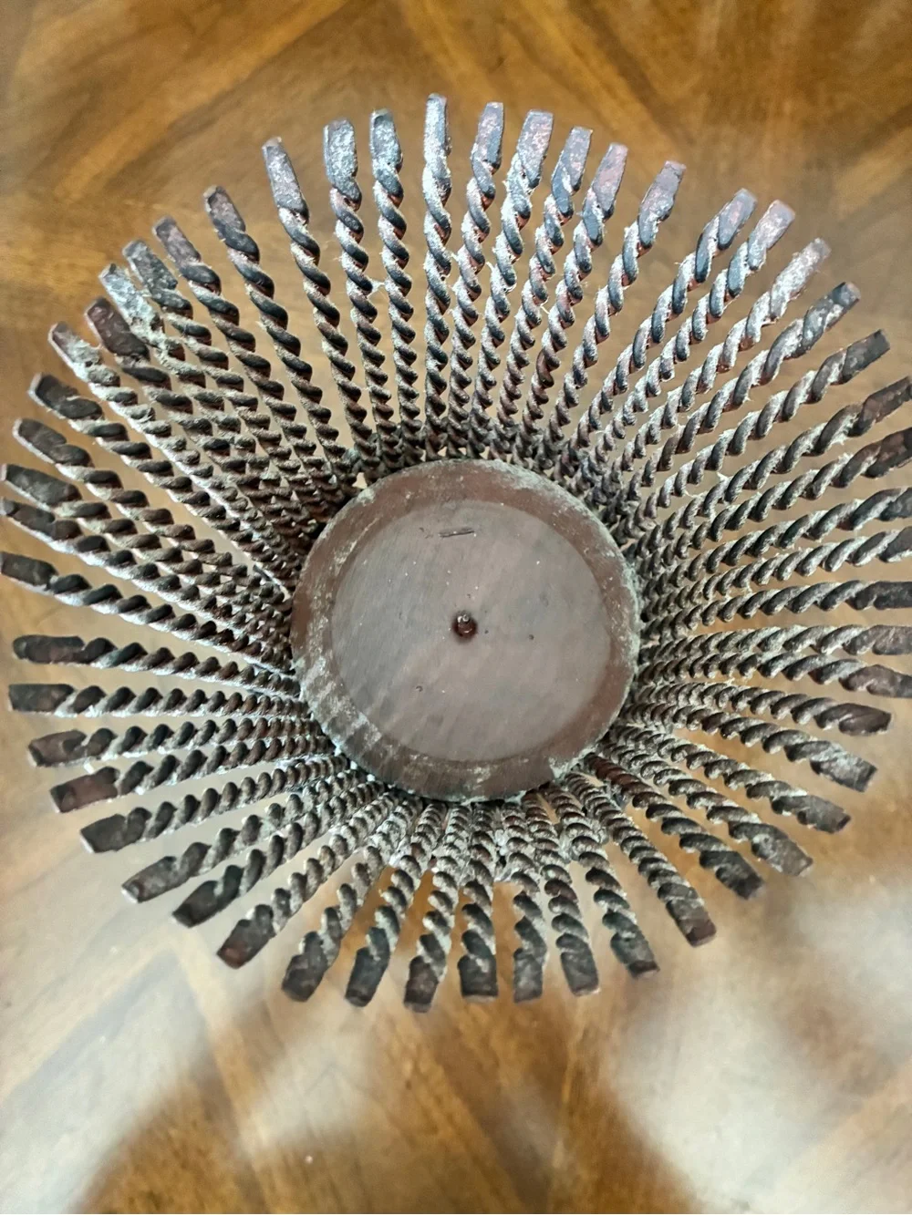 VTG Rustic Twisted Metal Wheat Sheaf Pillar Candle Holder, 11 in.